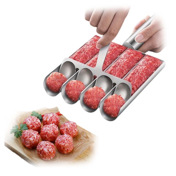 ZHYUAN Meatball Maker with Meatball Scoop,4 Tubes Multifunctional Meatball Maker,Meatball
