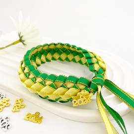 IQPDYV Graduation Braided Bracelets Graduation Leis Graduation Ribbon Bracelets Adjustable Woven Friendship Bracelet College Class Graduation Jewelry Gifts Party Supplies