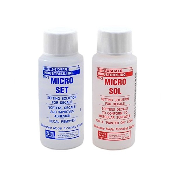 Microscale Industries Micro Sol & Micro Set Decals Setting Solution Twin Pack