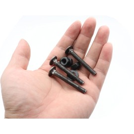 LBY 10 Sets 1/4-20 x 2 Carriage Bolts Screws Round Head Square Neck and Hex Nuts & Flat Washers, 45# Steel, Black