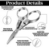 2 Pcs Silver Folding Scissors Stainless Steel Mini Scissors 8.3X