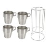 4PCS Camping Double Layer Cups Stainless Steel Food Grade Plastic