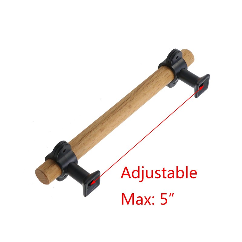 T Tulead 4PCS Wood Cabinet Handles Pulls Adjustable Hole Drawer