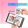 Mini Photo Album 2x3,60 Photos Capacity,PU Leather Cover with Elastic