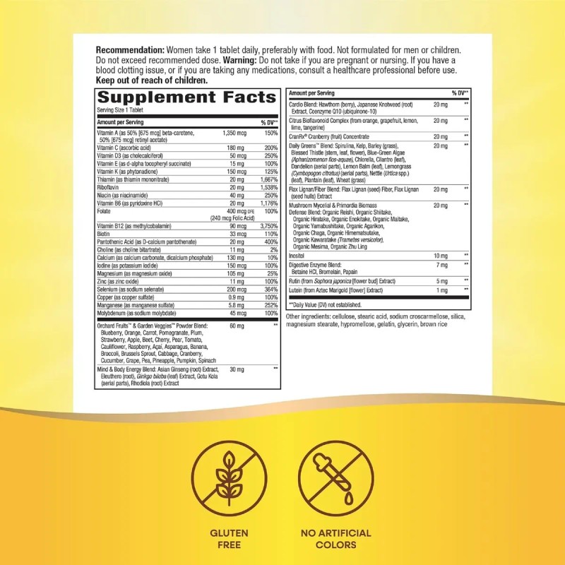 Multivitaminico Completo 50+ Ultra Para Mujer 60 Tabletas