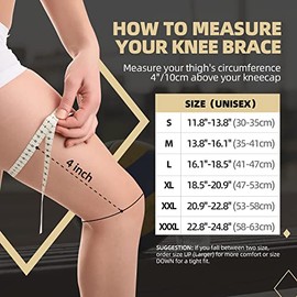 Lusenone Copper Knee Support for Men and Women, Compression Bandage Knee Wraps for Knee Pain, Meniscus, Osteoarthritis Knee, Knee Brace Right / Left, Best Knee Support for Sports, Jogging, Gym, XL