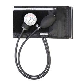 SCIAN Manuelle Blutdruckmanschette – Aneroid-Blutdruckmessgerät mit europäischer Manschette (22-42 cm) und D-Ring, inklusive Tragetasche für Krankenpfleger, Ärzte, Senioren, Erwachsene, Schwarz