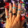 Quiges Stainless Steel Stacking Ring Filling Ring with Zirconia 2