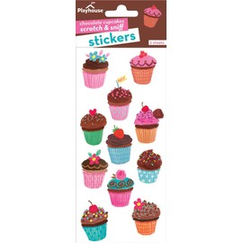 Playhouse Cupcake Party Chocolate Scented Scratch & Sniff Stickers - 1 Pack of Two Sticker Sheets