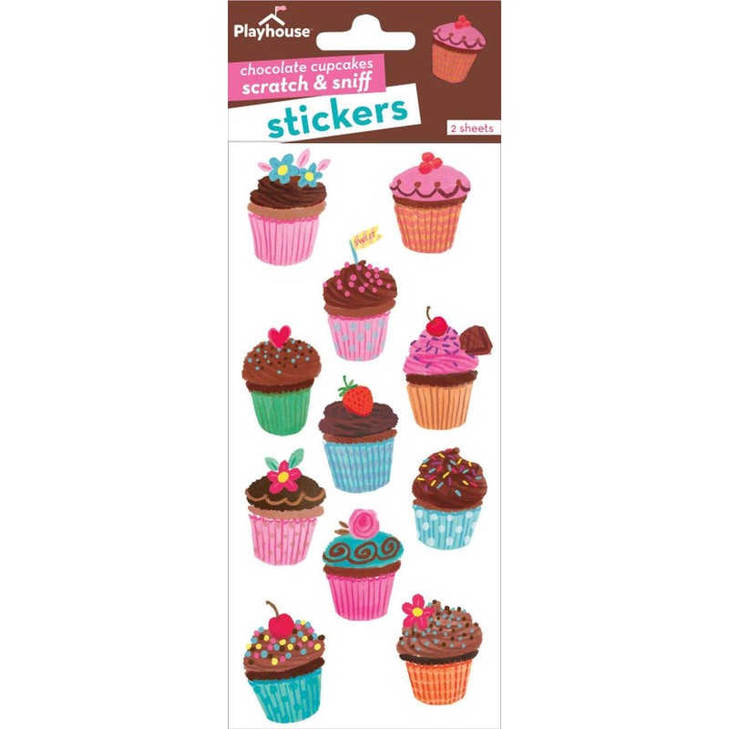 Playhouse Cupcake Party Chocolate Scented Scratch & Sniff Stickers -