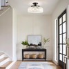 Lamomo Semi Flush Mount Ceiling Light, Upgraded Larger Black Hallway