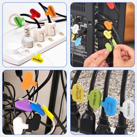 GOLD DEER 36 Pcs Nylon Cable Labels 8 Colors Multicolor Cable Labels Cable Organizer Identifier Tags