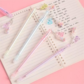 1Pc Random Gel Ink Rollerball Pens Drifting Bottle Pendant Pen Gel Ink Pen Erasable Pen Ballpoint Pens Black Ink Writing Pens office supplies