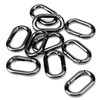 Tighall 10 PCS Black Oval Carabiner Metal Spring Key Ring,