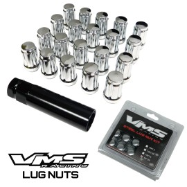 VMS Racing 20 VMS Racing 1/2-20 Drag Wheels Chrome Spline Close End Lug Nuts Forged Steel