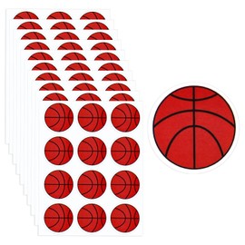 NQEUEPN 120pcs 1.18 Inch Basketball Stickers for Kids, 10 Sheets Basketball Decals Decorative Seal Stickers Self-Adhesive Basketball Party Favors Sports Stickers for Scrapbooking Water Bottle Birthday