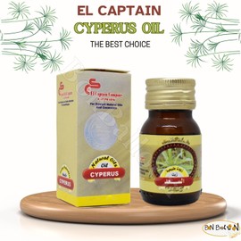 El Captain Cyperus Oil Natural Undiluted Pure AlCaptain Cold Pressed ElCaptain Premium Oils Captain Hair & Skin Care No Additives Non Gmo Kosher Halal (1 Pack = 1.01 oz / 30 ml) الكابتن زيت السعد حلال