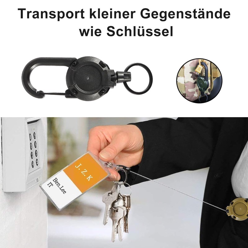 Pack of 2 Retractable Key Chain, Durable Lanyard Extendable with