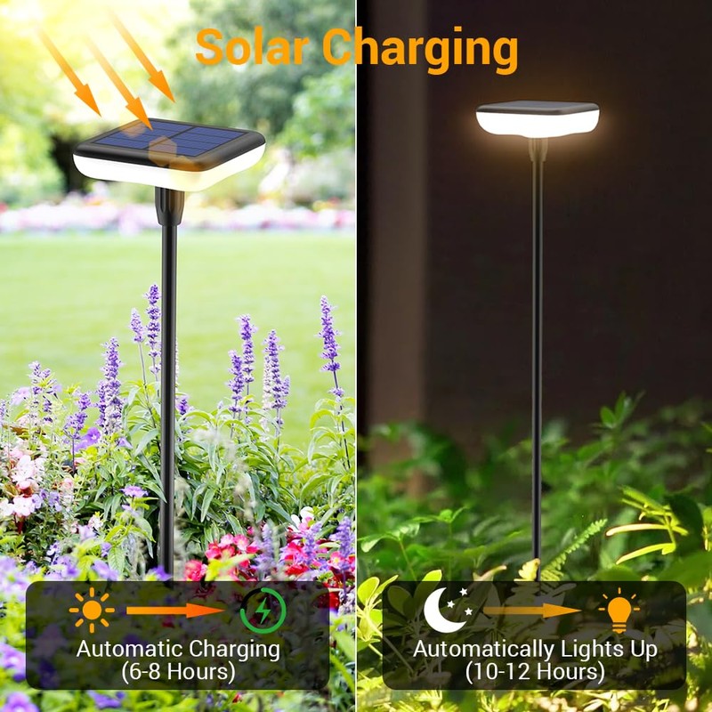 Ainostone Solar Lights Outdoor Pathway 8 Pack IP65 Waterproof 31"