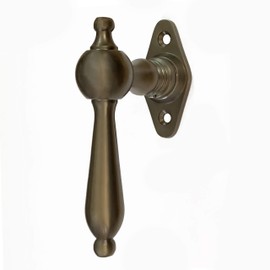 Antikas - Window olive in patinated brass - dark, window handle - 12.5 x 7.0 cm