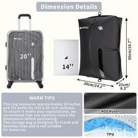 YEEKORO Vacuum Bag for Travel, Professional IPX8 Waterproof Reusable Vacuum Compression Bags for Travel Suitcases, Durable Space Saver Bag(1 Large,No Pump)