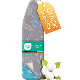 smart&gentle Turbo Ironing Board Cover with Padding - 50% Faster High Speed Heat Reflection - Made in Germany - 100% Cotton Top - Love&Liberty-Line 15x54
