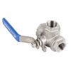 Stainless Steel SUS304 Pipe T Port Ball Valve Three Way