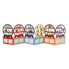 Sanrio 106852 Japanese Style Christmas Card, Round Shelf Shabara Calendar, Message Card, Greeting Card JXJ 21-4