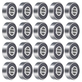 sourcing map 50pcs 608-2RS Miniature Deep Groove Ball Bearings 8x22x7mm Double Sealed Bearings for Electric Motor, Home Appliances, Garden Machinery Black