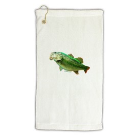 TOOLOUD Big Bass Fish Micro Terry Gromet Golf Towel 16" x 25"
