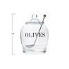 Creative Co-Op Clear Glass "OLIVE" Jar with Lid & Slotted