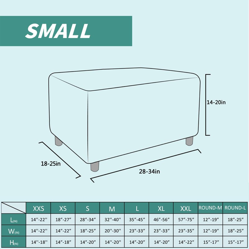 YEMYHOM Ottoman Cover Latest Jacquard Design High Stretch Folding Storage