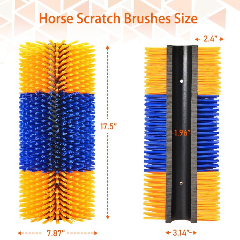 KUNBEIEN 2PCS Livestock Scratch Brushes, Horse Scratcher Massage Brush Kit,