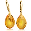 Amber by Mazukna Baltic Amber Drop Earrings for Women, Yellow