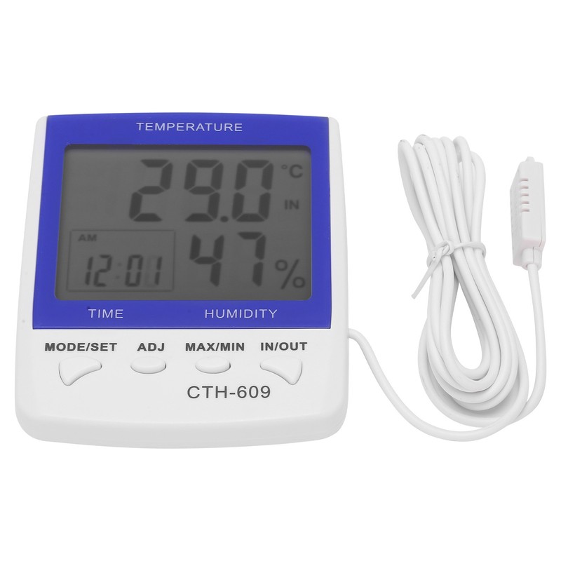 CTH‑609 Digital Thermometer Hygrometer Wall Mounted Temperature Humidity Meter for