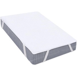 Utopia Bedding Waterproof Strap Mattress Protector Euro King 180 x 200 cm White, Fits Up to 30cm Deep Mattresses, Premium Terry Euro King Mattress Protector, 4 Side Elastic Strap Mattress Cover