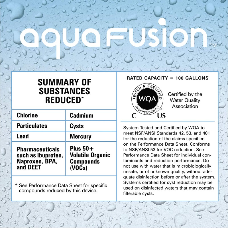 AquaFusion CleanGuard 100 Gallon Activated Carbon Block Replacement Filter, White