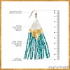 Joyfulmuze Dangle Earrings for Women, Handmade Seed Bead Tassel Fringe,