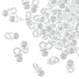 100 Transparent Kleenes Traumhandel Decorative Dummies - Vintage Dummies - Dummies as Decoration for Birthdays, Baby Showers, 80/90s Parties and Other Occasions - Transparent - 2 cm