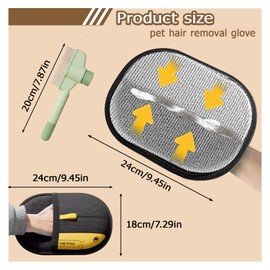YCKJDYR 3pcs Pet Hair Removal Glove for Dogs & Cats, Reusable Electrostatic Pet Hair Gloves, Pet Hair Remover Tool for Clothing, Couch, Carpet, Car Seat