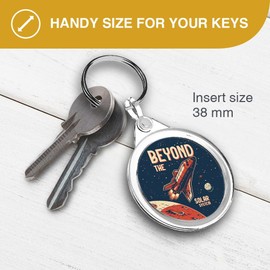 Destination Vinyl ltd 1 x Round Photo Keyring Beyond the Solar System Rocket Space |Keychain|Keyring|Charm| #63019