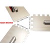 Tile Tools Stainless Steel Square Notch Trowel Set Plus Rubber