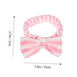 WOONEKY 4Pcs Coral Fleece Bowknot Makeup Headband Set Elastic Facial Headband for Women for Washing Face and Beauty Treatments