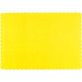 Paper Placemats - Disposable - Scalloped Edge (Yellow, 50)