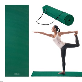 Gaiam Essentials 14 Thin (6mm) Yoga  Pilates, Fitness  Exercise Mat with Easy-Cinch Carrier Strap Cusion Support For Fitness and Gym Workouts         