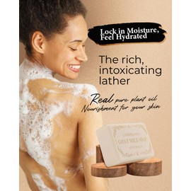 larosanna Australian Goat Milk Soap,Helps Moisturize,Smooth & Cleanse Skin,Triple-milled Bar Soap with Cocoa Butter,Aloe Vera and Pure Plant Oil,Body Soap Bars 6.3 oz for Adults & Babies,Pack of 4