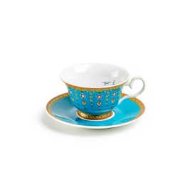 Gracie Bone China Royal Turquoise Voyage Bone China Tea Cup and Saucer