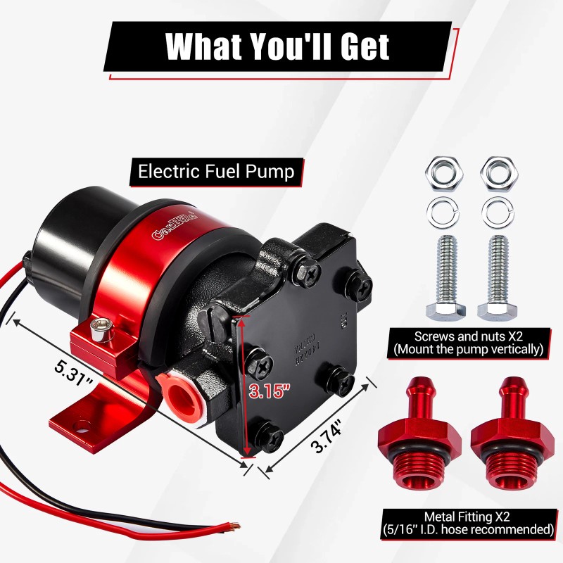 CarBole 110GPH, 12V DC, 13-14 PSI Electric Fuel Transfer Pump