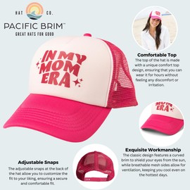 PACIFIC BRIM Women's and Men's Adjustable Cap Mesh Side Panels Trucker Hat - in My Mom Era