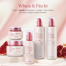The Face Shop Pomegranate  Collagen - Serúm Facial de Granada y Colágeno, 80 ml - Serum reafirmante con efecto lifting y glow - K-beauty coreano...   